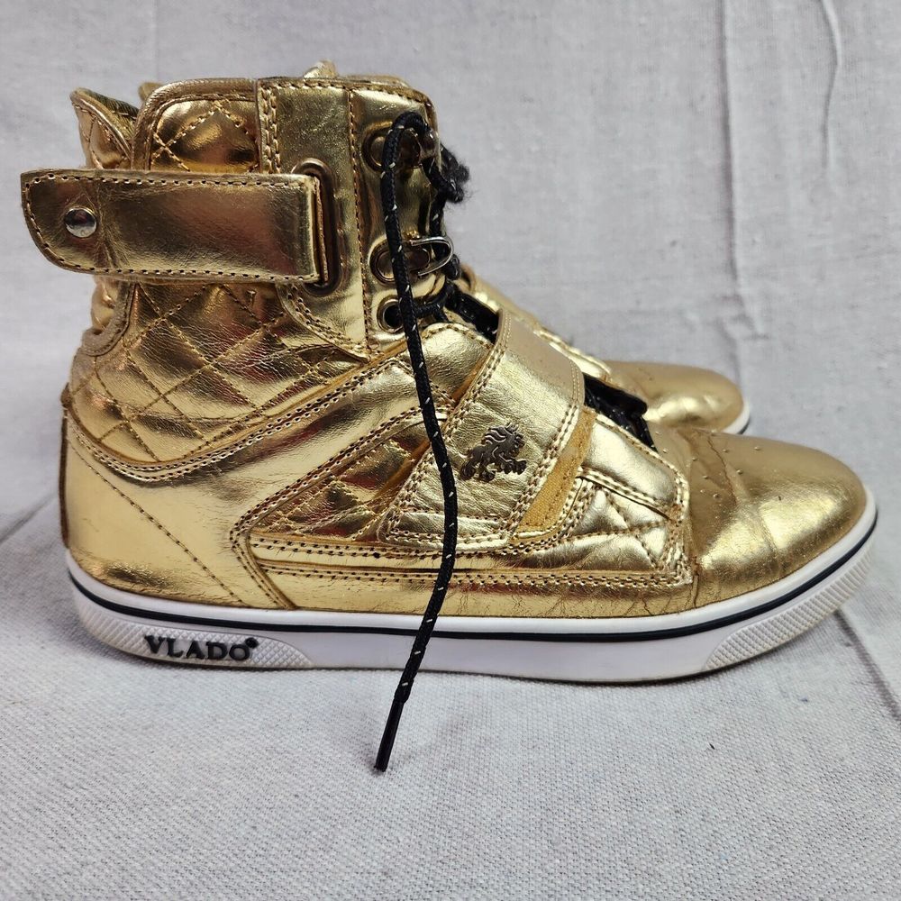 Vlado Footwear Sneakers Womens Size 7 Gold High Top Shoes  Lace Up Atlas W's